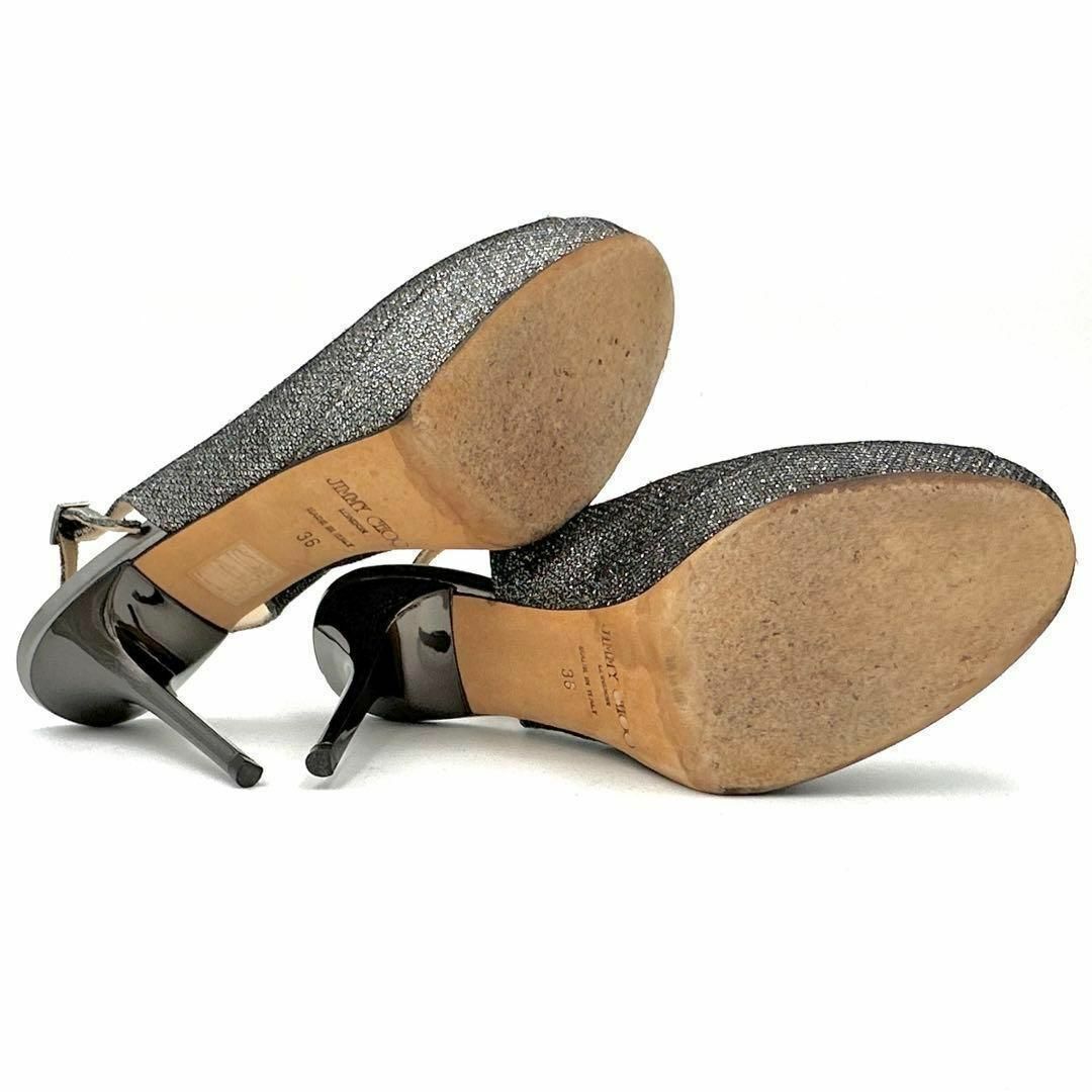 JIMMY CHOO(ジミーチュウ)のJIMMY CHOO ジミーチュウ オープントゥ ミュール ラメ 23㎝ レディースの靴/シューズ(サンダル)の商品写真
