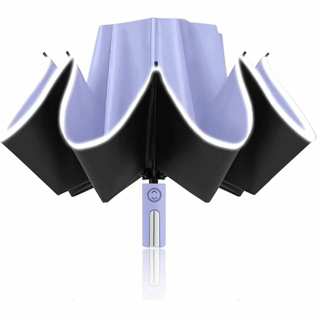 【色: パープル purple 489g】折りたたみ傘 折り畳み傘 大きい ワン メンズのファッション小物(その他)の商品写真