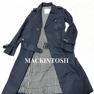 マッキントッシュ(MACKINTOSH)のマッキントッシュ　トレンチコート　ギンガムチェック　千鳥柄　総柄　M 白タグ(トレンチコート)