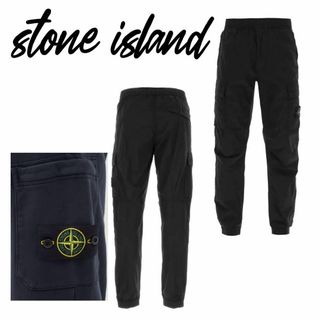 STONE ISLAND - ストーンアイランド スウェットパンツ ブラック 3XLサイズ モデル64451