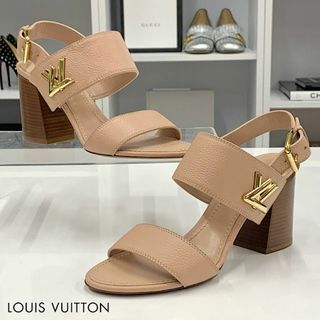 LOUIS VUITTON - 8631 未使用 ヴィトン ホライズンライン レザー LV金具 サンダル