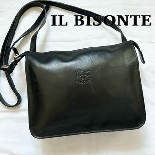 イルビゾンテ(IL BISONTE)の✨美品✨入手困難　イルビゾンテ　ショルダーバッグ　レザー　ブラック　クロスボディ(ショルダーバッグ)