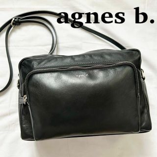 アニエスベー(agnes b.)の✨美品✨アニエスベー　ショルダーバッグ　アンジェル　レザー　黒　ブラック(ショルダーバッグ)