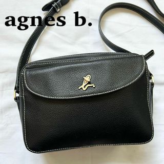 アニエスベー(agnes b.)の✨極美品✨入手困難　アニエスベー　ショルダーバッグ　黒　レザー　ターンロック(ショルダーバッグ)