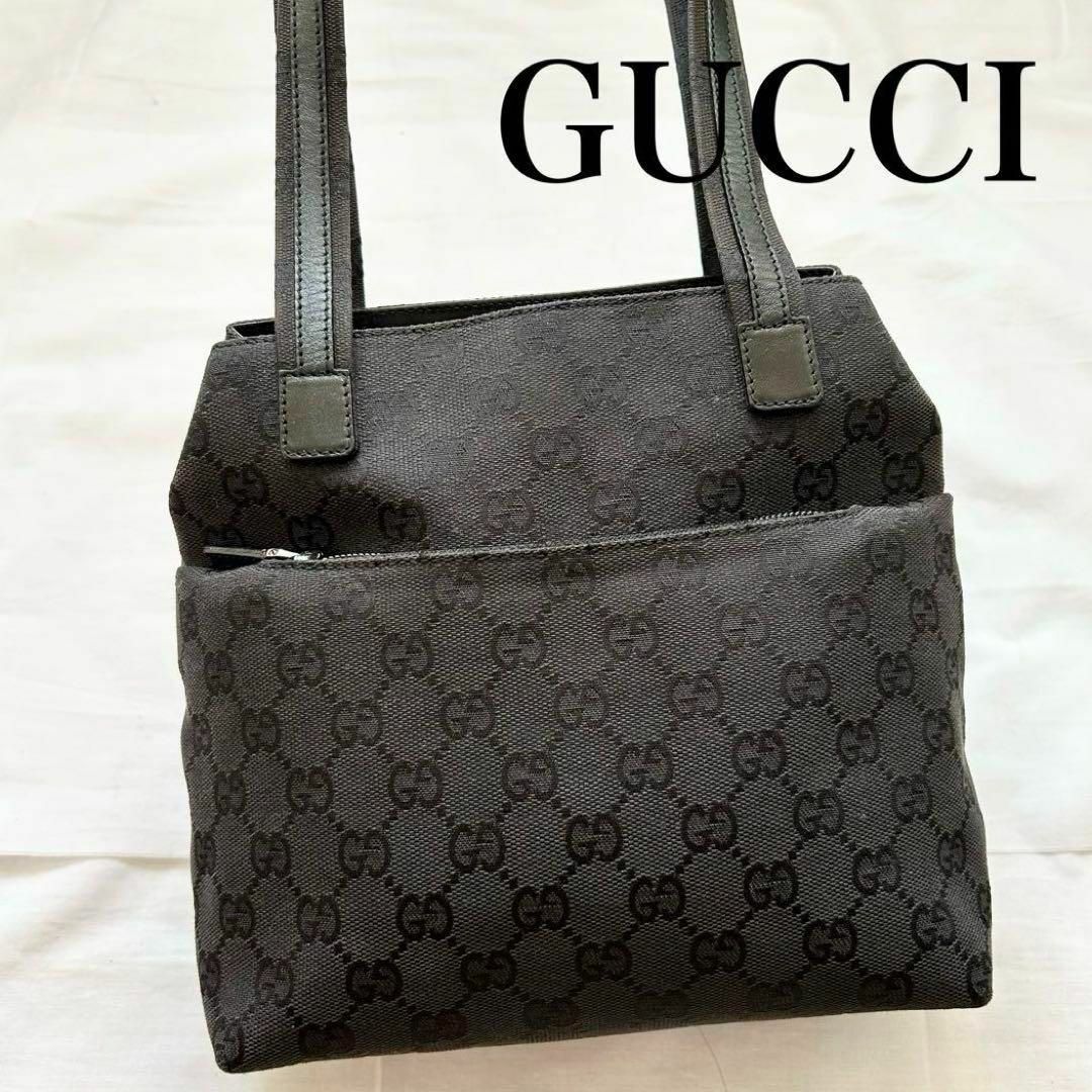 Gucci(グッチ)の✨美品✨入手困難　GUCCI　トートバッグ　GGキャンバス　ブラック レディースのバッグ(トートバッグ)の商品写真