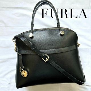 フルラ(Furla)の✨2way✨FURLA ショルダーバッグ　ハンドバッグ　レザー　黒　ハイパー(ショルダーバッグ)