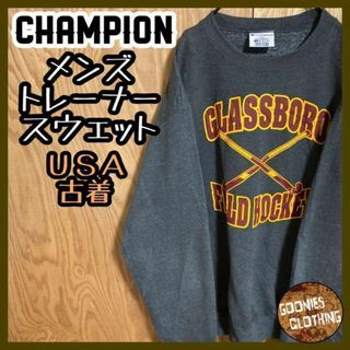 チャンピオン(Champion)のスウェット チャンピオン ホッケー グレー トレーナー USA古着 灰色 M(スウェット)