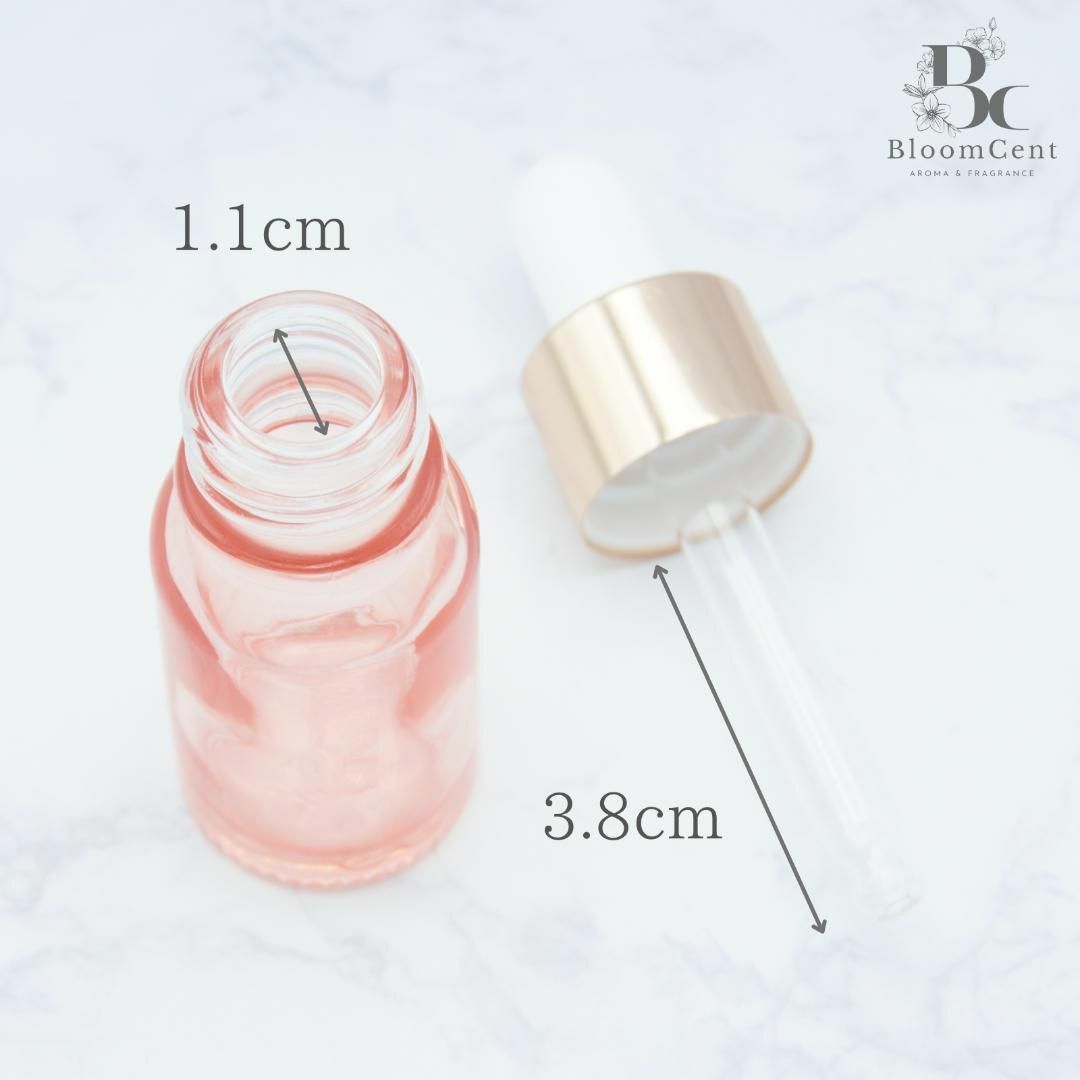 遮光瓶 ボトル ガラス スポイト付き ピンク 10ml 精油 アロマ 3本セット コスメ/美容のリラクゼーション(アロマグッズ)の商品写真