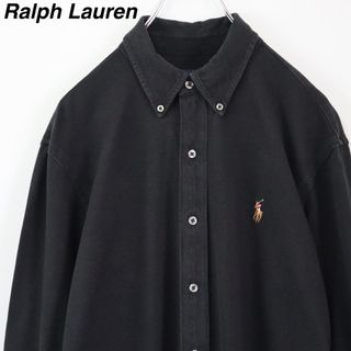 ラルフローレン(Ralph Lauren)の【大人気】ラルフローレン／BDシャツ　刺繍ロゴ　ニットオックスフォード　M　無地(シャツ)