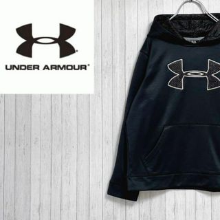 UNDER ARMOUR - アンダーアーマー　パーカー　スウェット　プルオーバー　キッズ　ブラック　YMD