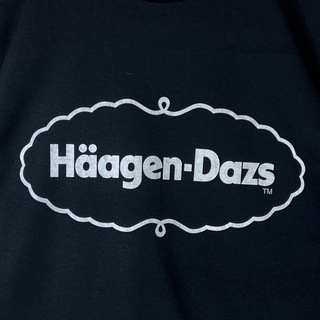XLアイスクリーム Haagen Dazsブラック ハーゲンダッツ Tシャツ(Tシャツ/カットソー(半袖/袖なし))