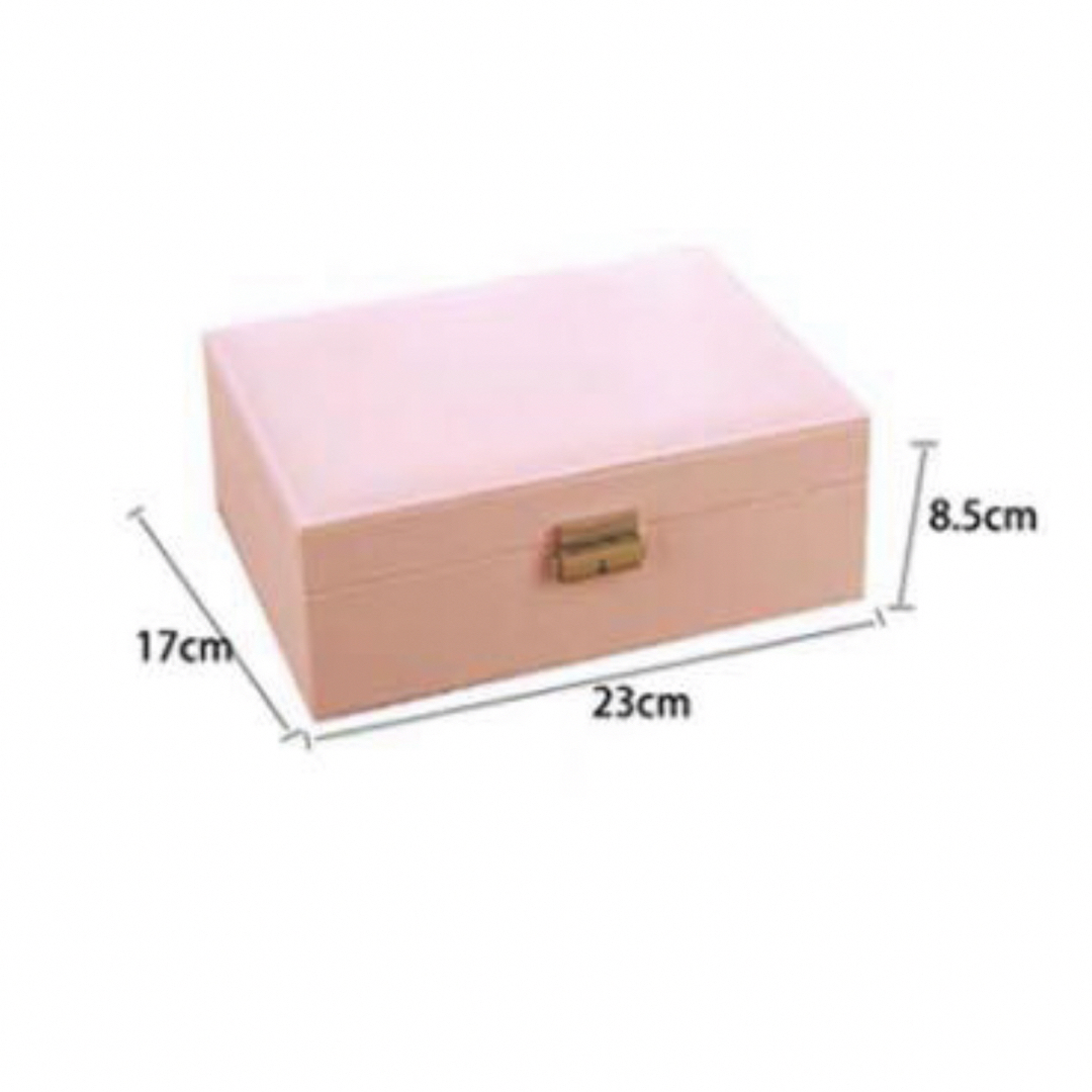 ジュエリーポックス（可愛いピンク色）鍵付き、大容量アクセサリー収納 インテリア/住まい/日用品の収納家具(ケース/ボックス)の商品写真