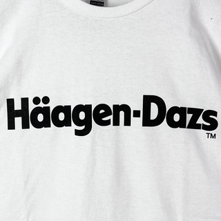 ハーゲンダッツTシャツ 白 HaagenDazs ホワイト L アイスクリーム(Tシャツ/カットソー(半袖/袖なし))