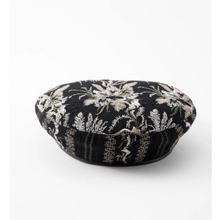 MURRAL - murral Snow flower lace beret (Black)