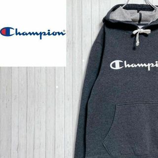 チャンピオン(Champion)のチャンピオン　パーカー　スウェット　プルオーバー　ビッグプリント　グレー　M(パーカー)