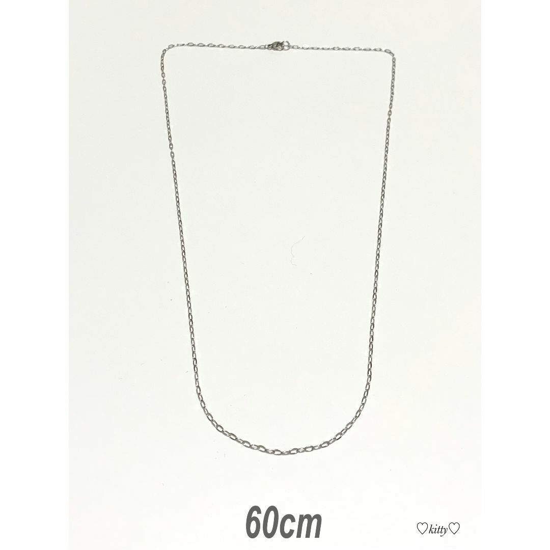 【オーバルリングネックレス 2mm シルバー 60cm】ステンレス メンズのアクセサリー(ネックレス)の商品写真