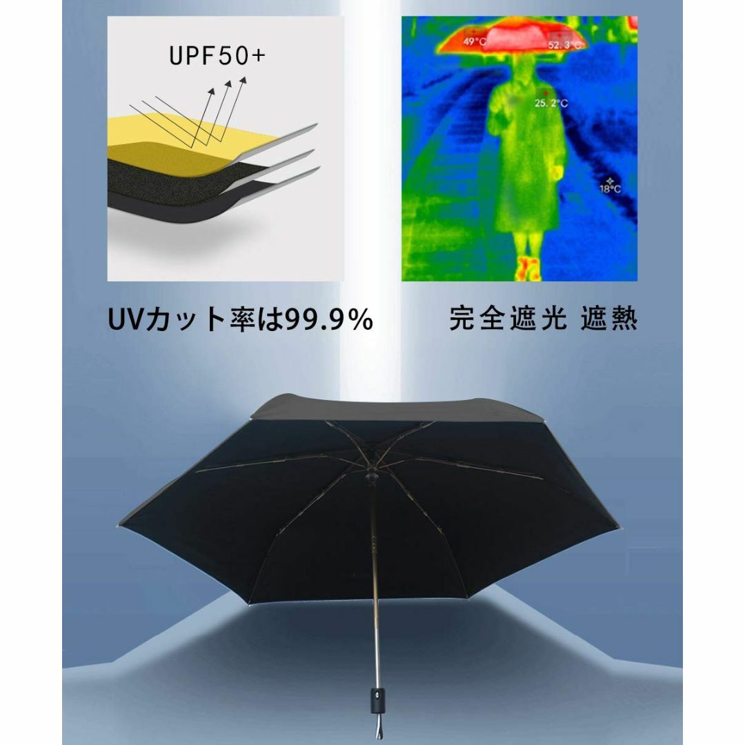 【色: ピンク】超軽量 199g-216g 日傘 ワンタッチ 自動開閉 折りたた メンズのファッション小物(その他)の商品写真