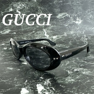 Gucci - GUCCI  グッチ　サングラス　サイドロゴ　オーバル　ユニセックス　ブラック