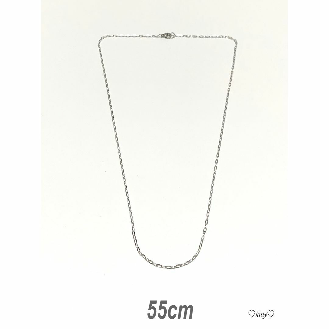 【オーバルリングネックレス 2mm シルバー 55cm】ステンレス メンズのアクセサリー(ネックレス)の商品写真