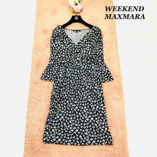 ウィークエンドマックスマーラ(Weekend Max Mara)の✽美品✽ウィークエンドマックスマーラ　花柄　ワンピース　ストレッチ　S シルク混(ひざ丈ワンピース)