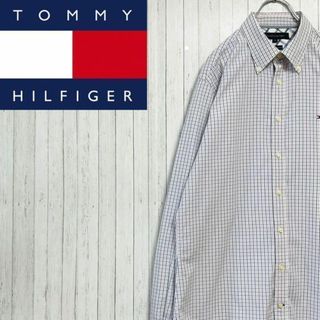 トミーヒルフィガー(TOMMY HILFIGER)のトミーヒルフィガー　長袖ボタンダウンシャツ　刺繍ロゴ　チェック　M(シャツ)