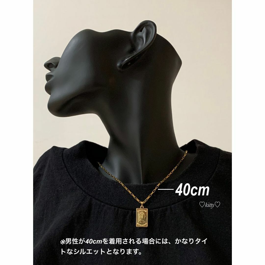 【スクエアコイン ベネチアンネックレス ゴールド 40cm】エリザベス メンズのアクセサリー(ネックレス)の商品写真