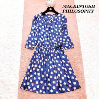 マッキントッシュフィロソフィー(MACKINTOSH PHILOSOPHY)の✽美品✽MACKINTOSH PHILOSOPHY ワンピース　ドット　36(ひざ丈ワンピース)