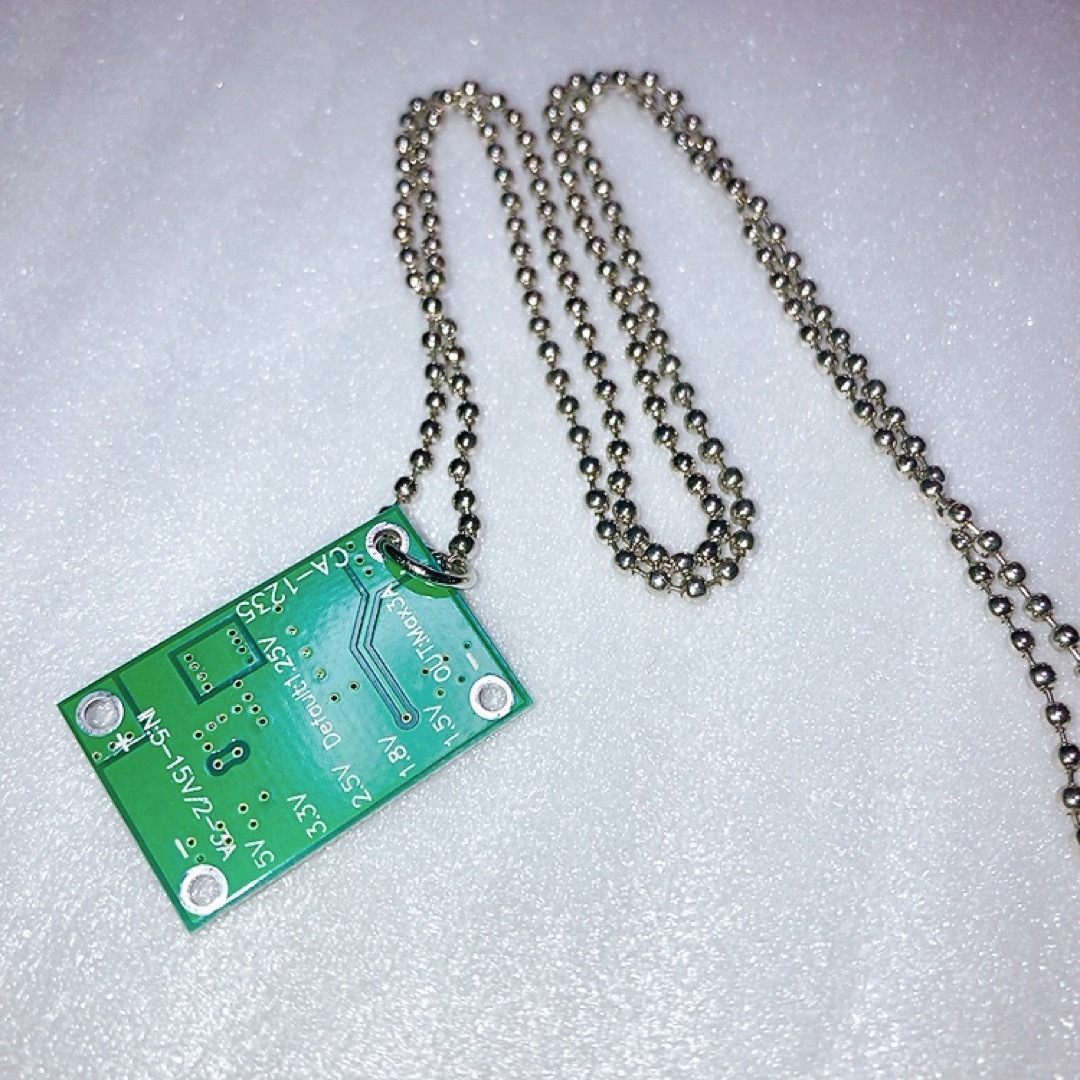サイバーパンク 回路 電解 ネックレス 化学 科学 個性的 ヴィレヴァン 希少 レディースのアクセサリー(ネックレス)の商品写真