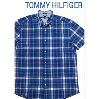 トミーヒルフィガー(TOMMY HILFIGER)の【美品】TOMMY HILFIGER(トミーヒルフィガー)メンズ半袖シャツ L(シャツ)