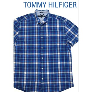 【美品】TOMMY HILFIGER(トミーヒルフィガー)メンズ半袖シャツ L