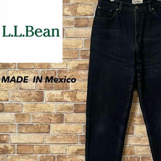 エルエルビーン(L.L.Bean)のエルエルビーン　メキシコ製　　ブラックデニム　ジーンズ　ジーパン　テーパード　黒(デニム/ジーンズ)