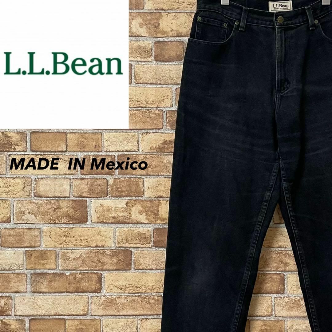 L.L.Bean(エルエルビーン)のエルエルビーン　メキシコ製　ブラックデニム　ジーンズ　ジーパン　テーパード　太め メンズのパンツ(デニム/ジーンズ)の商品写真