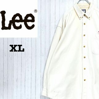 リー(Lee)のLee　リー　デニムシャツ　ホワイト　企業刺繍　ビッグシルエット　XL(シャツ)