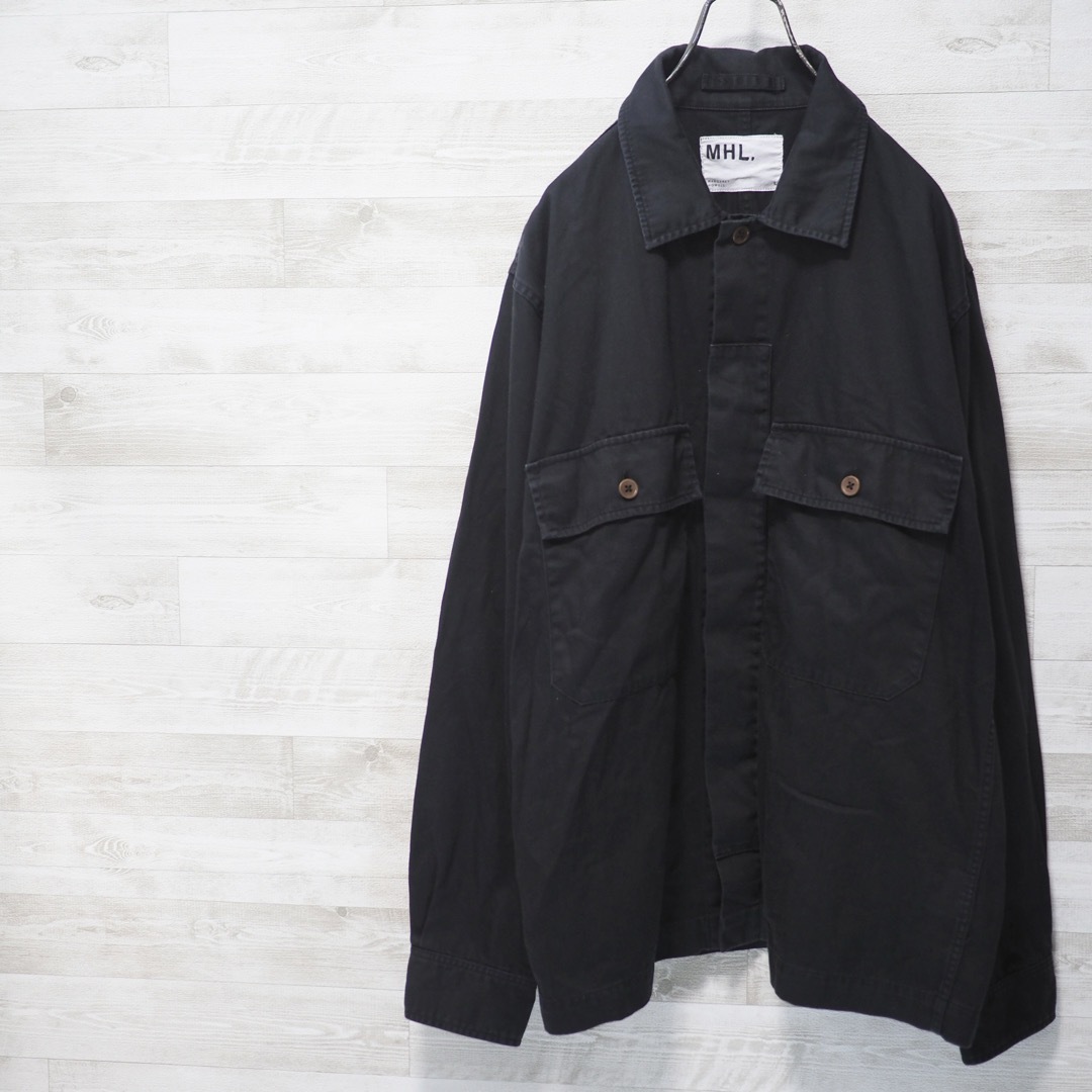 MHL.(エムエイチエル)のMHL. 19AW Cotton Twill Shirt-Black/L メンズのトップス(シャツ)の商品写真