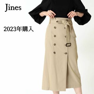 ジネス(Jines)のトラッドできちんと可愛い♪　ラップ トレンチスカート フリー　ベージュ(ロングスカート)