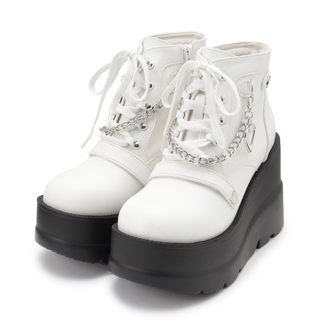 csT&P 厚底ブーツ　チェーン　白　ホワイト　量産型(ブーツ)