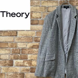 セオリー(theory)のtheory　セオリー　テーラードジャケット　ヘリンボーン　グレー　古着女子　0(テーラードジャケット)