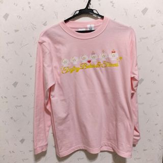 レディース トップス ガーリー ピンク 長袖ティシャツ ロンティ ロングTシャツ(Tシャツ(長袖/七分))