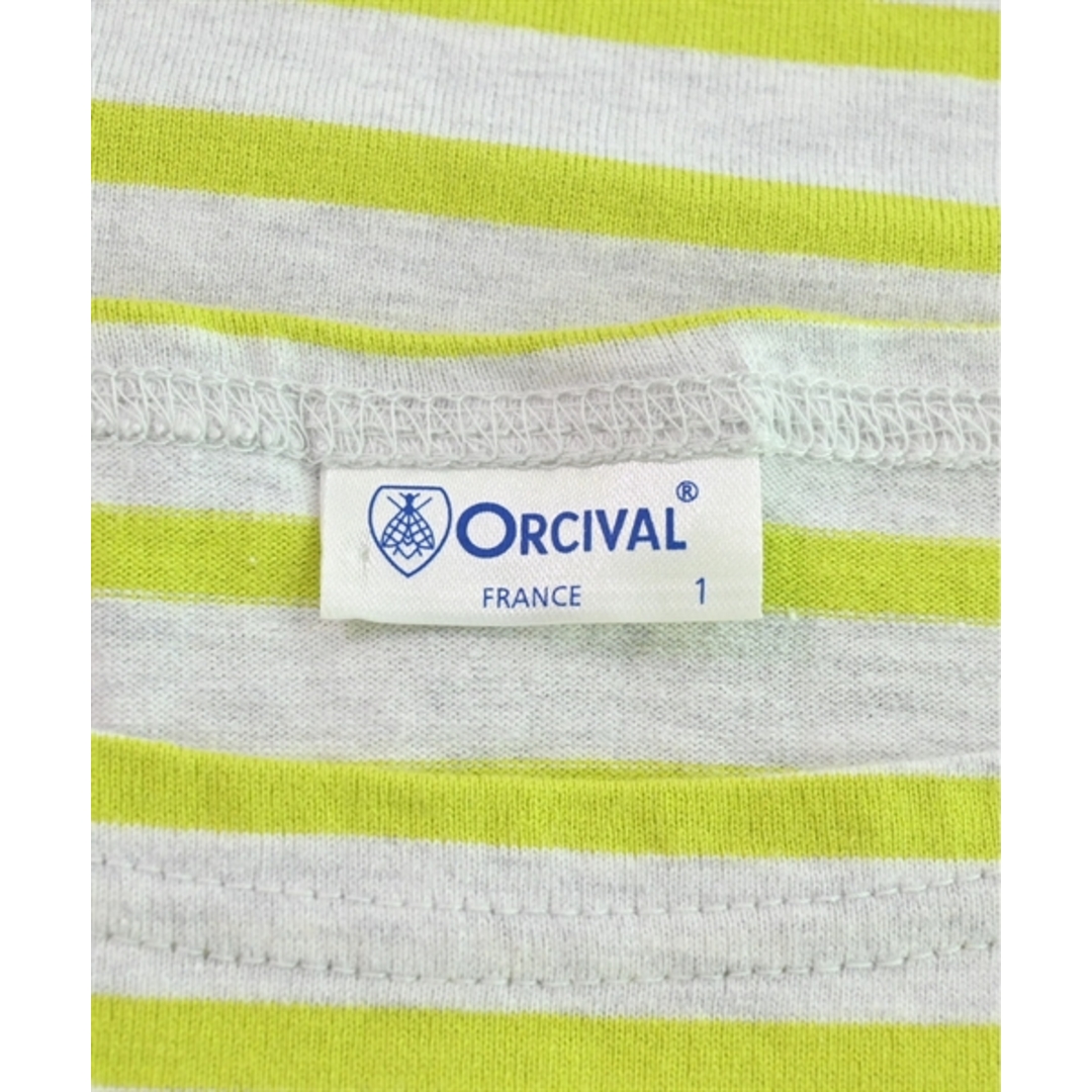 ORCIVAL(オーシバル)のORCIVAL Tシャツ・カットソー 1(M位) グレーx黄緑(ボーダー) 【古着】【中古】 レディースのトップス(カットソー(半袖/袖なし))の商品写真