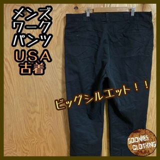 メンズ ヴィンテージ ワーク パンツ アメカジ USA古着 90s ブラック 黒(ワークパンツ/カーゴパンツ)