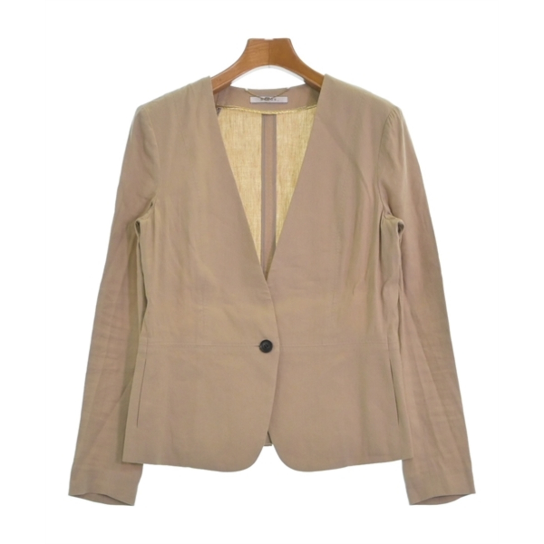 Beige, オンワード ベイジ ノーカラージャケット スーツ Beige, オンワード ベイジ ノーカラージャケット スーツ