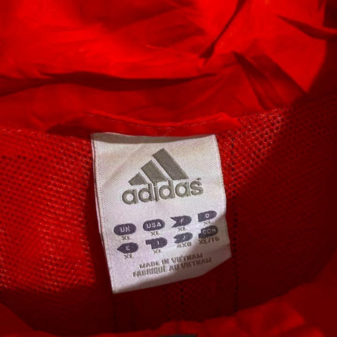 アディダス レッド ロゴ USA古着 90s 長袖 ナイロンジャケット メンズ メンズのジャケット/アウター(ナイロンジャケット)の商品写真