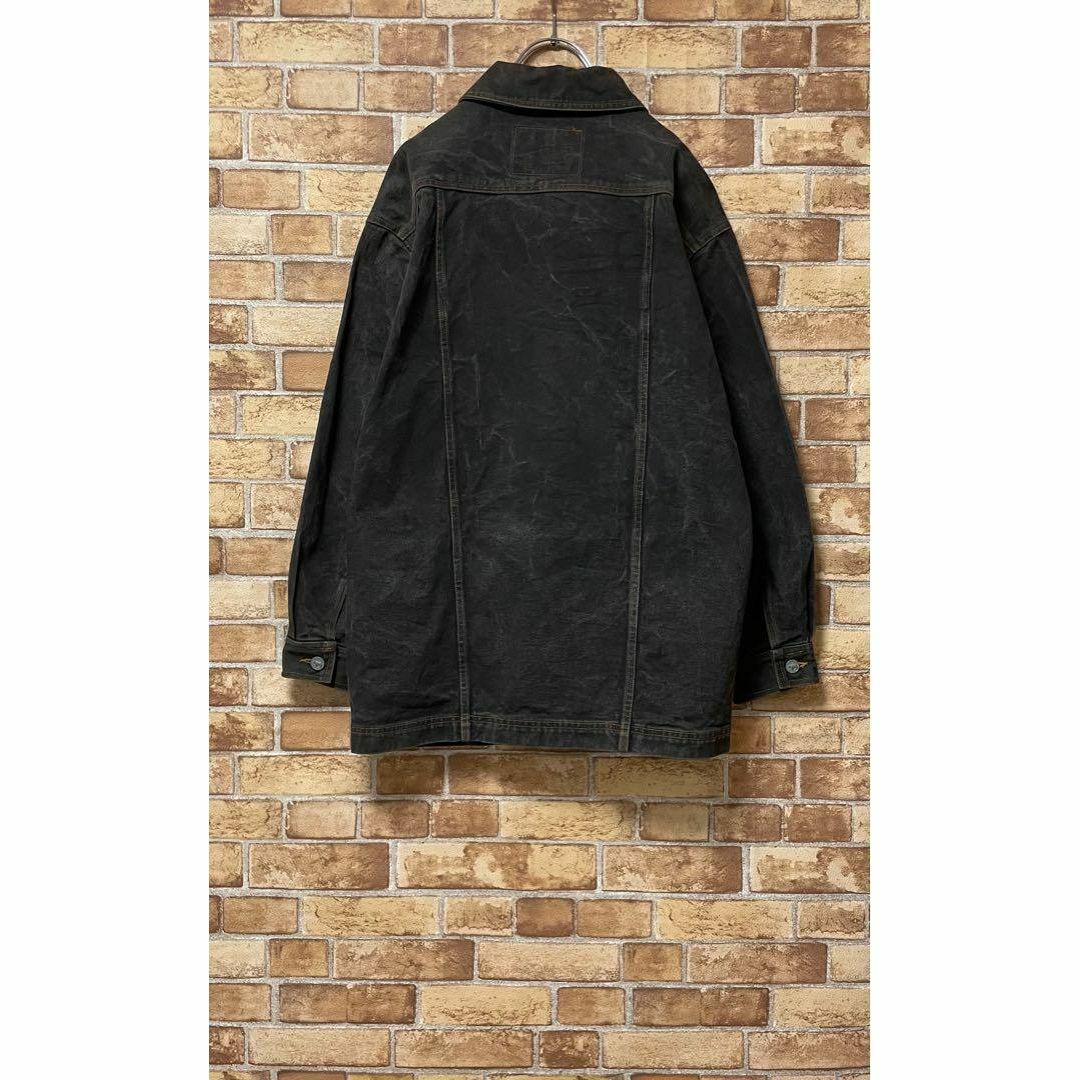 USA製　ヴィンテージ　ブラックデニムジャケット　カバーオール　ビッグシルエット メンズのジャケット/アウター(カバーオール)の商品写真