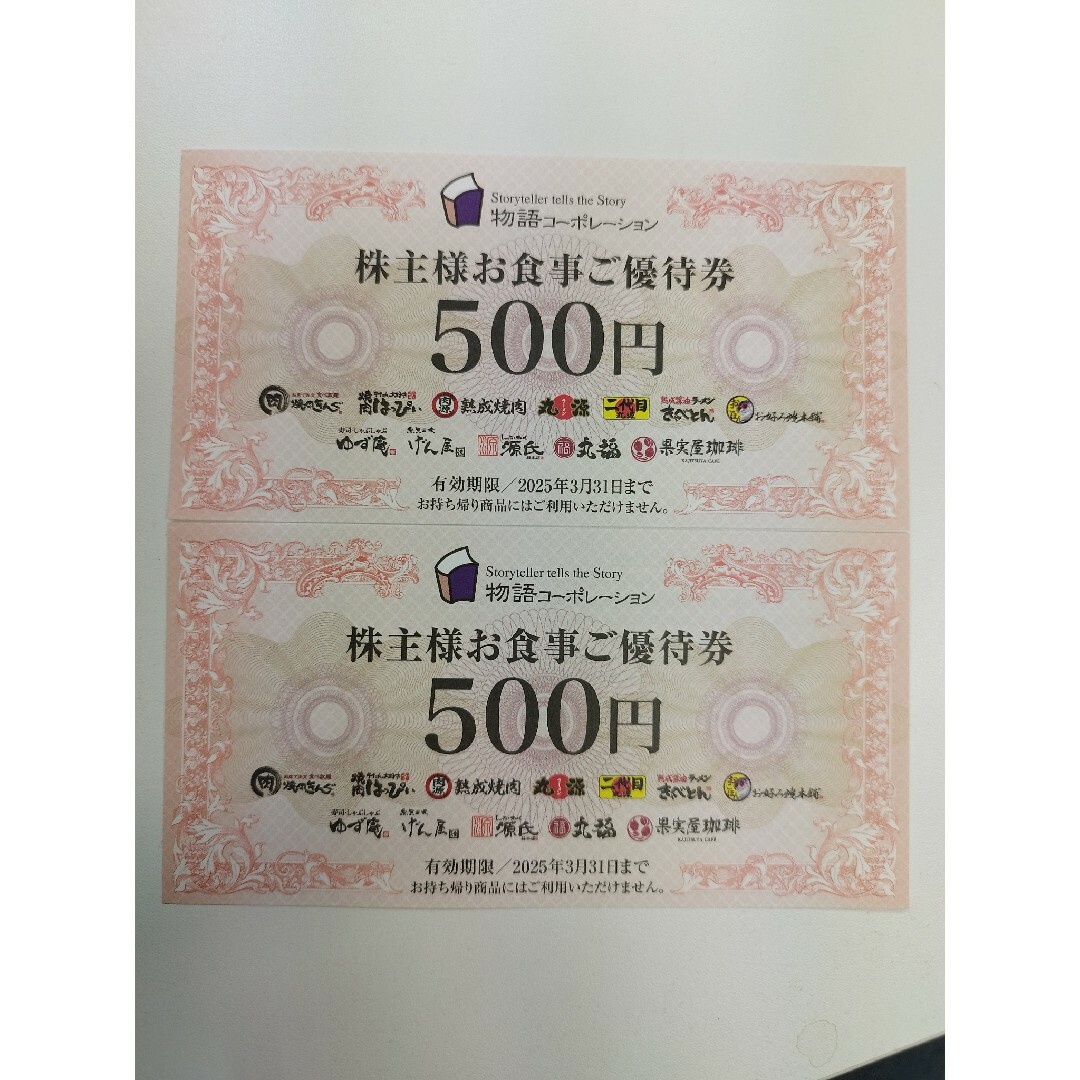 物語コーポレーション　1000円分 チケットの施設利用券(その他)の商品写真