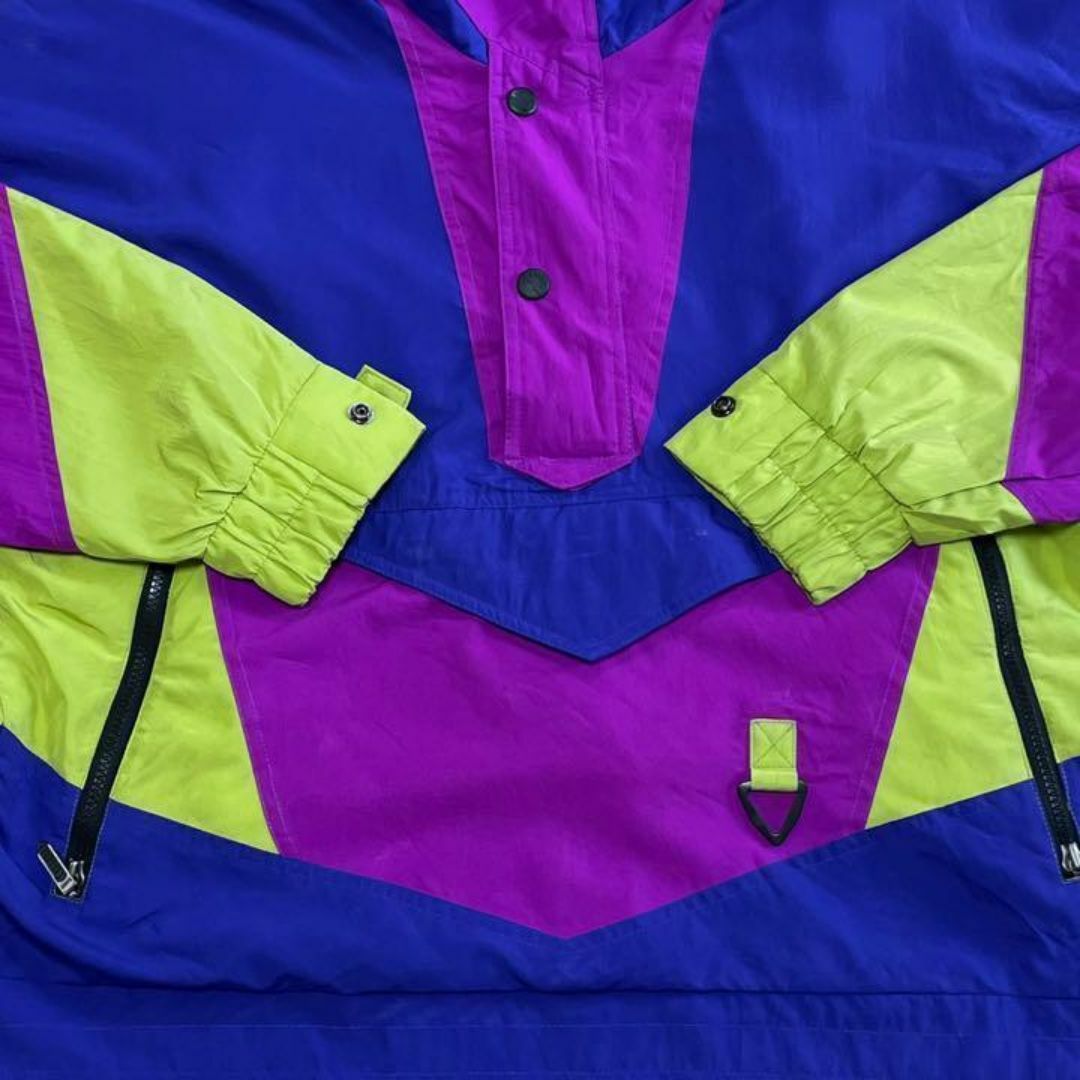 HAVOC ヴィンテージ　ナイロン　アノラック　マルチカラー　アウトドア　M メンズのジャケット/アウター(ナイロンジャケット)の商品写真