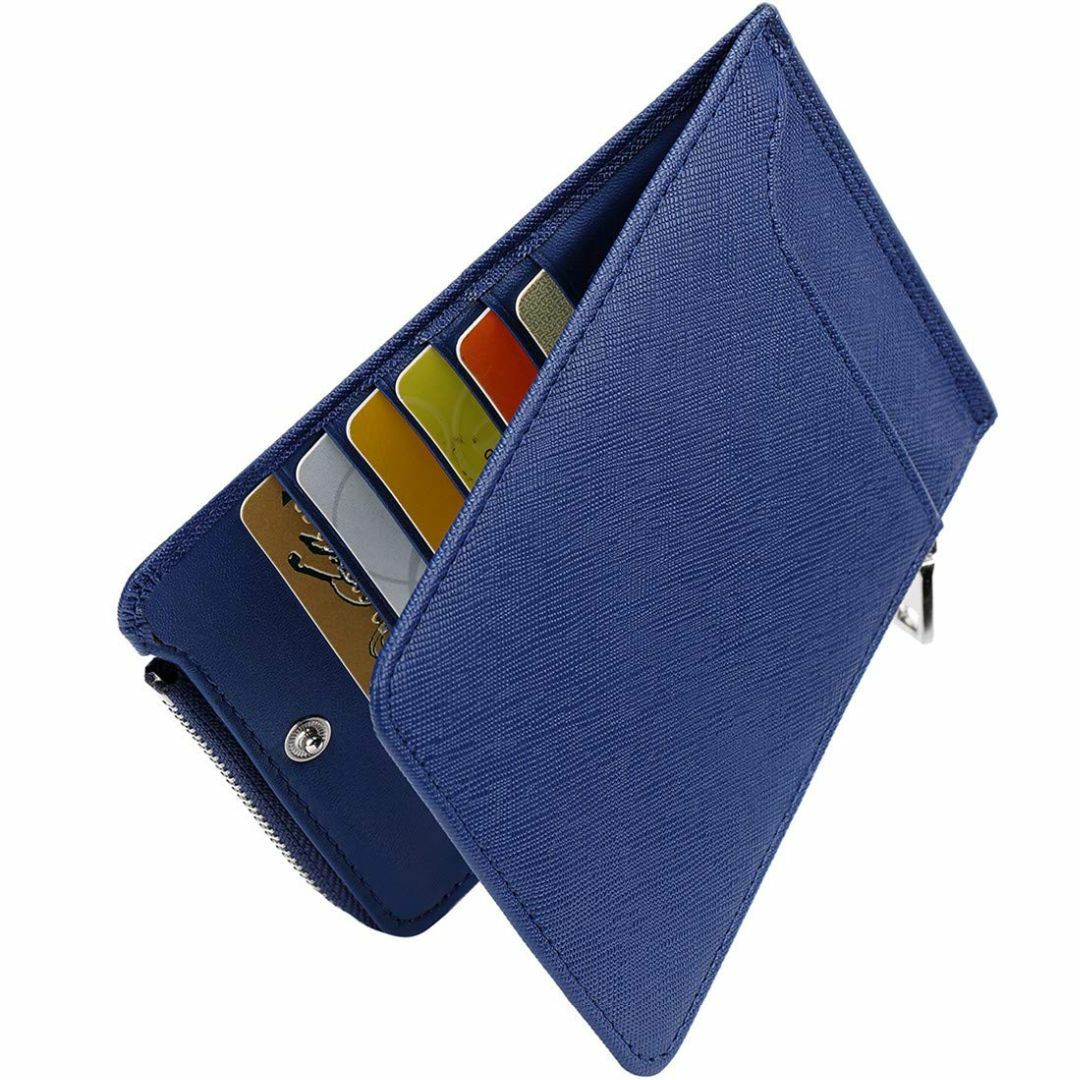 色:ブルーJEEBURYEE カードケース 財布 メンズ 二つ折り 本革 薄 メンズのバッグ(その他)の商品写真