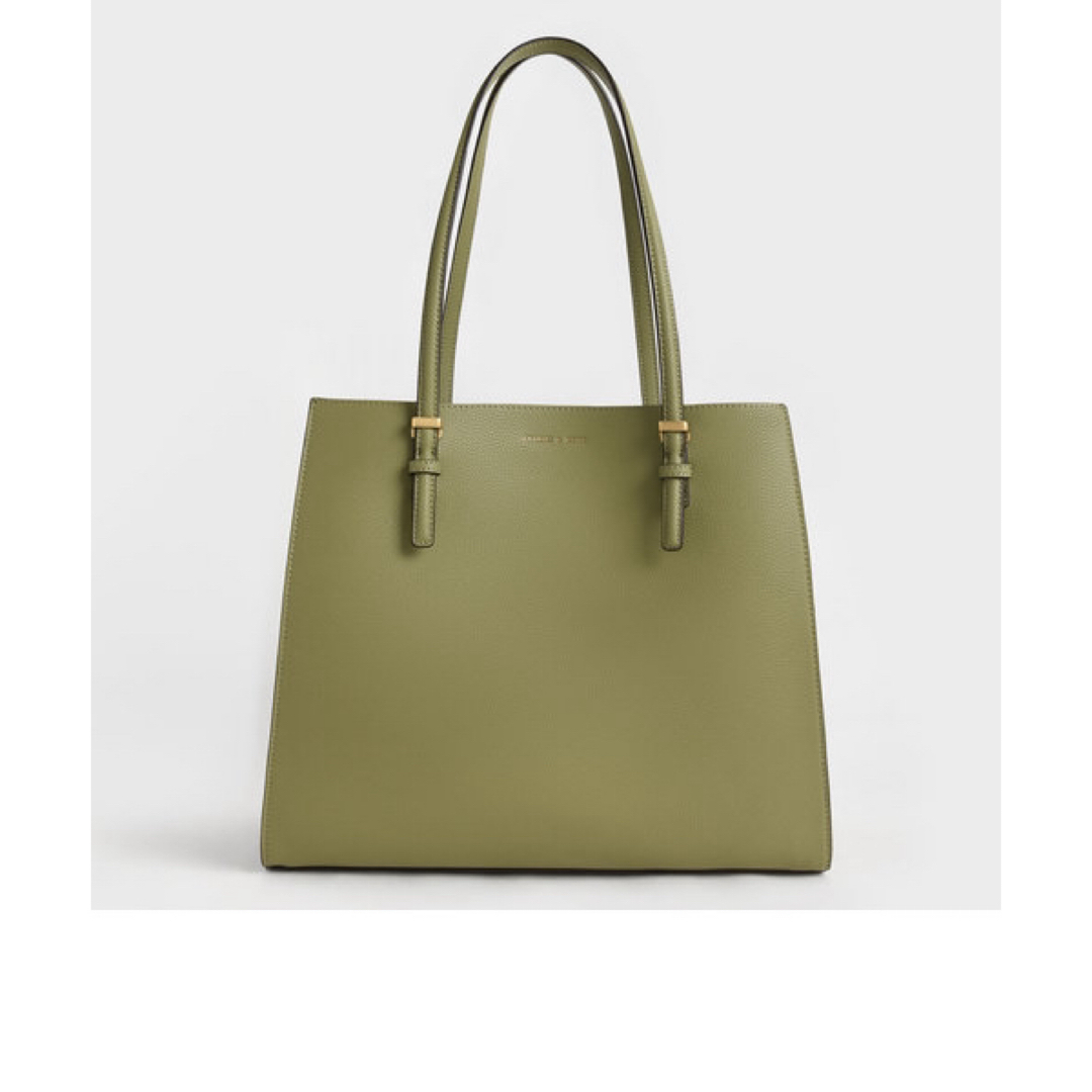 Charles and Keith(チャールズアンドキース)のラージダブルハンドル トートバッグ （Avocado）アボカド レディースのバッグ(ハンドバッグ)の商品写真