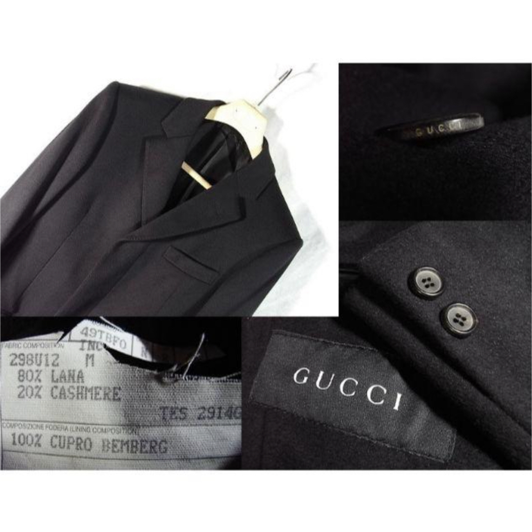 Gucci(グッチ)のsize48☆極美品☆グッチ カシミア混チェスターコート ブラック メンズのジャケット/アウター(チェスターコート)の商品写真