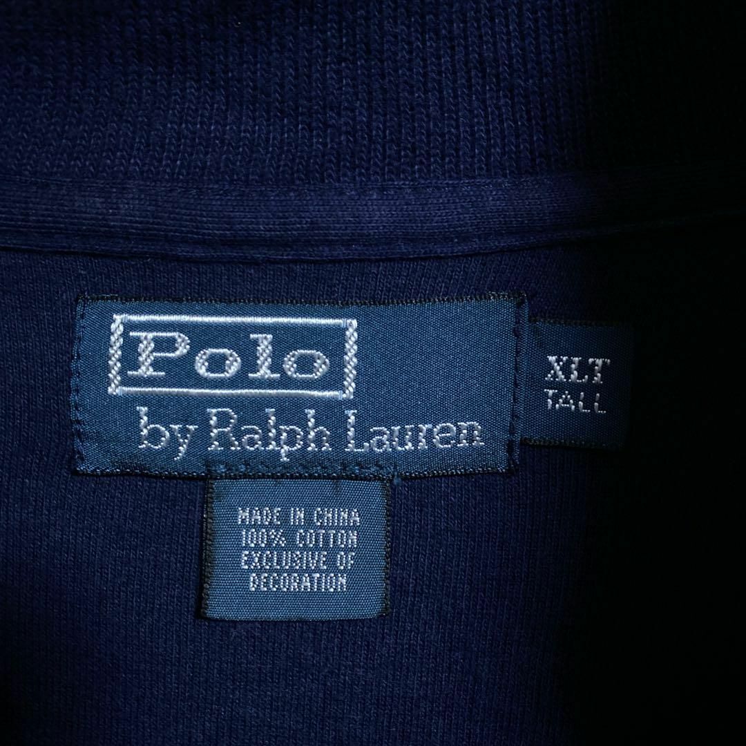 POLO RALPH LAUREN(ポロラルフローレン)のポロラルフローレン メンズ ハーフジップ スウェット ロゴ 2XL ネイビー古着 メンズのトップス(スウェット)の商品写真