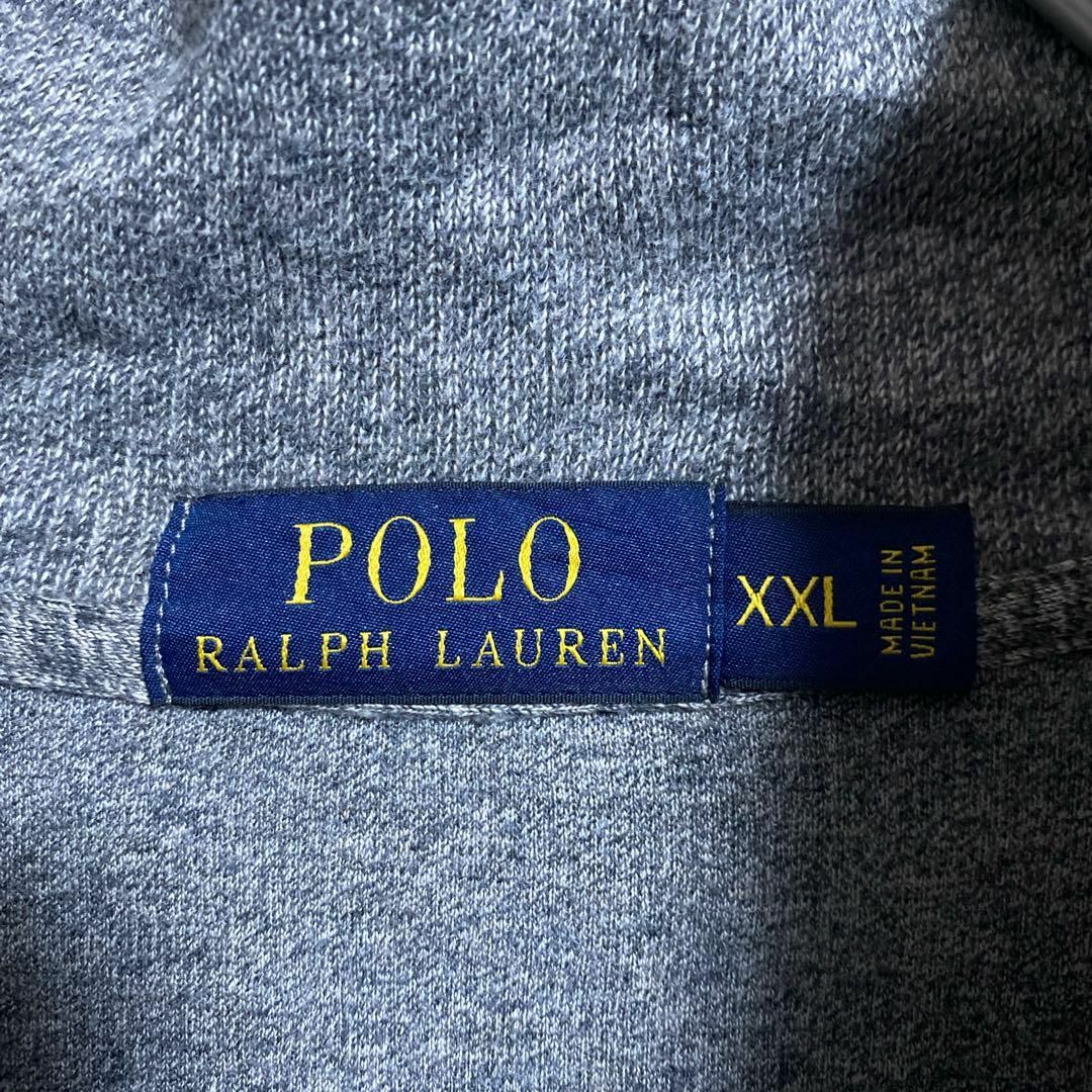 POLO RALPH LAUREN(ポロラルフローレン)のポロラルフローレン メンズ ハーフジップ スウェット 2XL ロゴ グレー 古着 メンズのトップス(スウェット)の商品写真